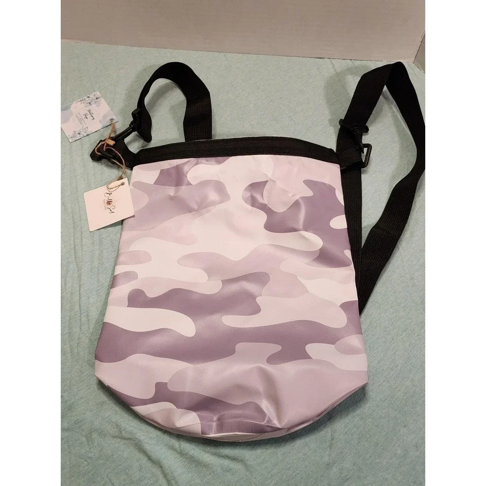 NEW Grey Camo Waterproof Dry Bag Roll Top Backpack Outdoor Beach Bag